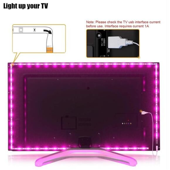 Tv Led Backlight, Maylit 8.2ft Led Strip Lights for 40-60in USB Remote Room - Picture 3 of 7